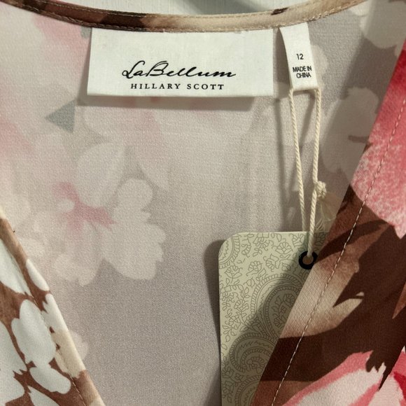 NWT LaBellum by Hillary Scott Lace Maxi Dress Lightweight Woven Floral, Size 12 - Picture 4 of 9